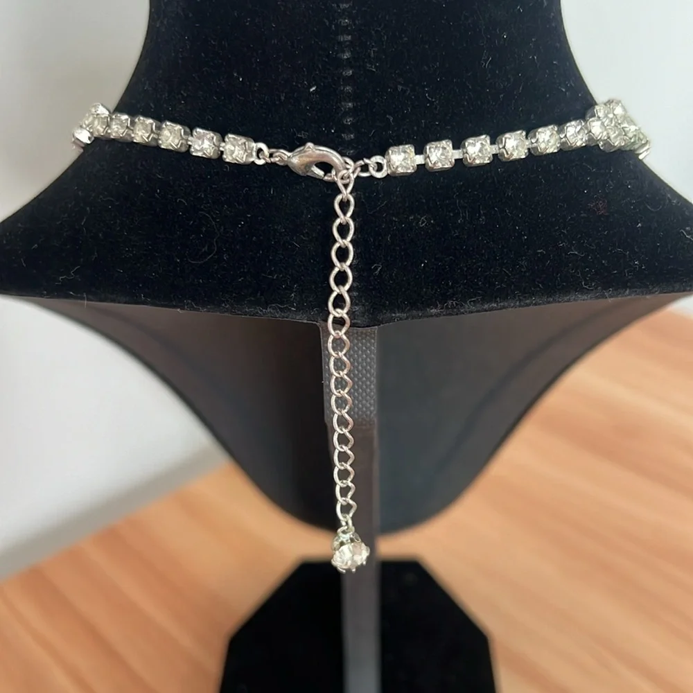 Vintage Y2K Full 5 Row Rhinestone McBling Choker